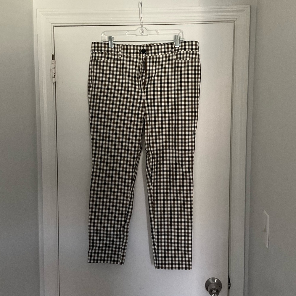 Loft Brown and Black Gingham Pants
